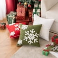 thumbnail image 6 of Wehilion Pillow Covers Christmas Decorative Snowflake Throw Canvas Embroidery Cushion Cases Decor Soft Pillowcases for Couch Sofa Bedroom Car set of 2(18x18in), 6 of 10