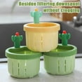 thumbnail image 6 of Summercome Cactus Kitchen Sink Drain Strainer, Press Automatic Dumping Basket, Kitchen Waste Collector Filter, Multi-Functional Home Use Cactus Sink Draining Basket, Filter Net Lifting Basket (Yellow), 6 of 9
