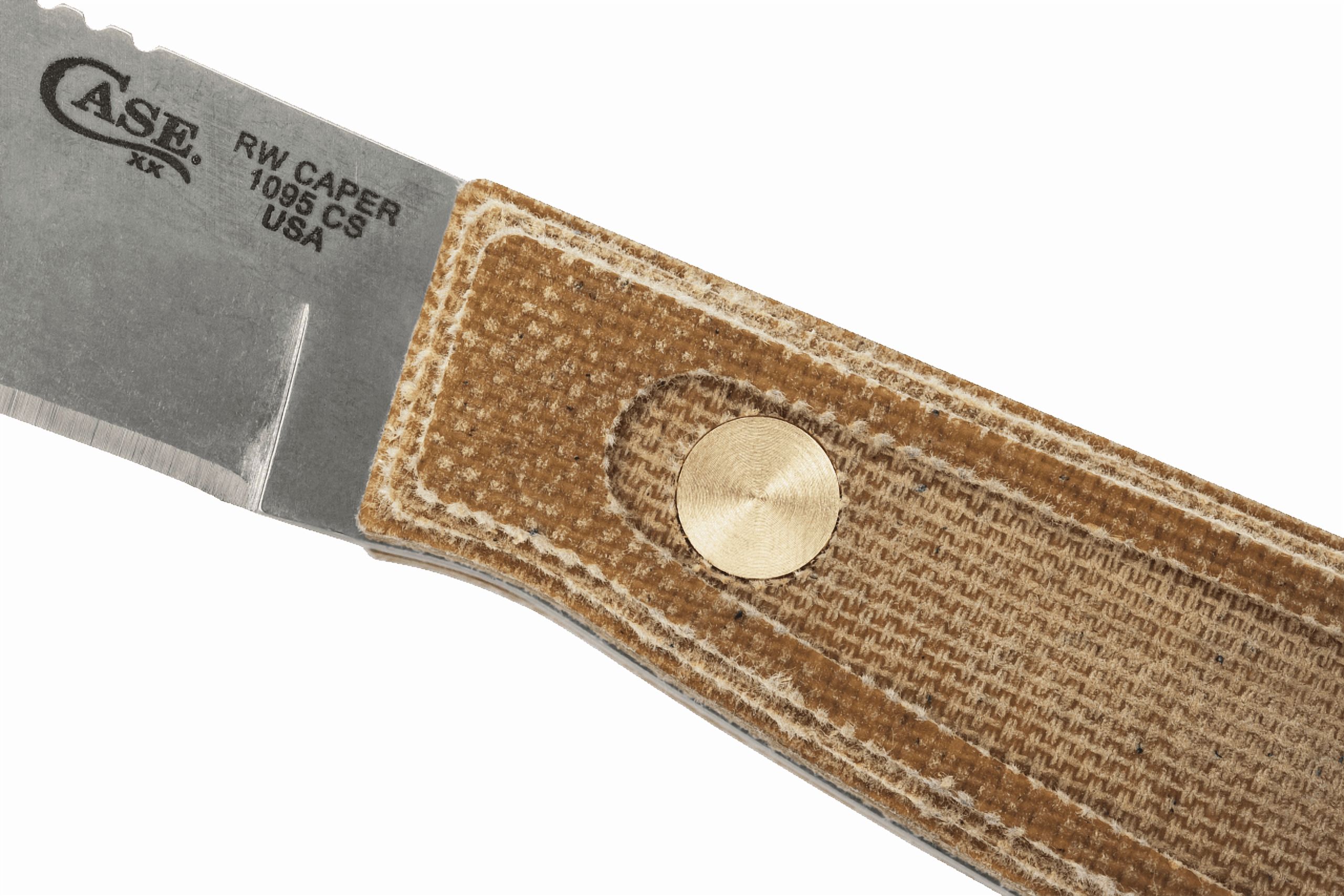 Case XX Knives RW Caper Roland Welker Tan Micarta Carbon Steel Fixed Blade