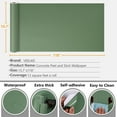 thumbnail image 3 of VEELIKE Thick Olive Green Wallpaper Peel and Stick Removable 15.7''x118" Vintage Green Contact Paper for Cabinets Walls Waterproof Self Adhesive Green Vinyl Wall Paper for Bathroom Bedroom Kitchen, 3 of 9