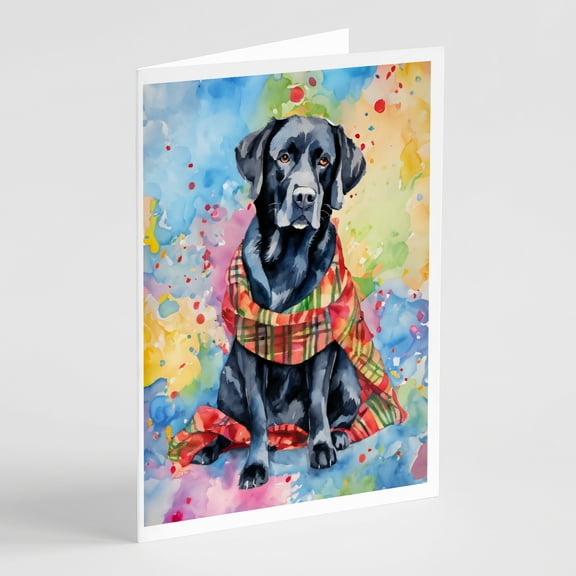 Black Labrador Retriever Christmas Greeting Cards Pack of 8 7 in x 5 in