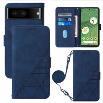 Feishell for Google Pixel 7 Crossbody Wallet Phone Case with Removable Adjustable Shoulder Strap,Premium PU Leather Magnetic Clasp Flip Stand Card Slots Protective Cover for Women Men,Blue