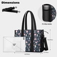 thumbnail image 5 of Teacher Tote Bag,Dark Blue Little Princess Pattern Teacher Utility Tote Bag,Large Work Tote Bags for Women with Multiple Pockets,Top Zipper Closure,13.8x10.6x6.7 Inch, 5 of 5