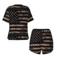 thumbnail image 5 of Lsque American Flag with Desert Camouflage Women's Short-Sleeved Pajama Set - 2 Piece Soft and Lightweight Sleepwear Set-X-Large, 5 of 9