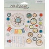 My Minds Eye Cut & Paste Presh Decorative Brads 24/Pkg - Noted
