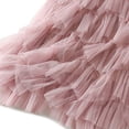 thumbnail image 4 of SWSMCLT Women's Vintage Fall Calf Length Chiffon Pleated Skirt Long Tutu Skirt Ruffle Mesh High Waist Bubble Skirt Pink Small-Large, 4 of 4