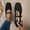 Black, variant on OKBOP Womens Square Toe Flats Shoes Comfortable Slip On Casual Work Shoes