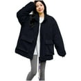 thumbnail image 2 of WFJCJPAF Clearance! Winter Coats for Women Plus Size 2X,Women Hooded Zippers Solid Medium And Long Term Loose Long Sleeve Warm Blouse Coat Jackets, 2 of 8