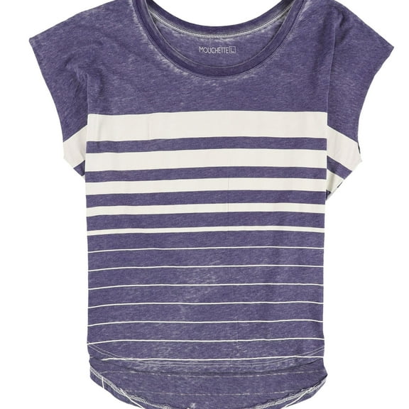 Mouchette Womens Striped Basic T-Shirt, Blue, Medium