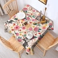 thumbnail image 2 of Dogs with Pioneer Flower Square Tablecloth,Waterproof Square Table Cover,Wipeable Spillproof Washable Table Cover for Home Kitchen Party Decor 52"x52"(132x132cm), 2 of 6