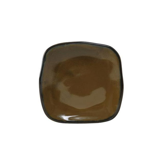 Tuxton GAR-502 Vitrified China Square Plate Red Rock - 11 in. - 1 Dozen