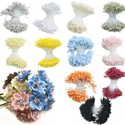 400Pcs 2mm Matte Double Head Flower Stamen Pistil for Flower Making Scrapbook Decoration - Handmade Artificial Flowers Pistil Matt-Like Floral Stamens Flowers Pollen Stamen White