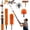 Orange, variant on 25FT Reach High Ceiling Duster Kits with Adjustable Pole - Includes Extra Long Duster, High Ceilingobweb Duster for Ceiling Fans and Whole Hou Duster, Rotatable Window Squeegee & Cse Cleaning