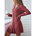 thumbnail image 2 of Avidlove Ribbed Knit Nightgowns for Women Button Down Sleep Shirts Long Sleeve Nightshirts Sleepwear, 2 of 7