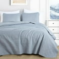 thumbnail image 2 of Chezmoi Collection Luca 3-Piece Oversized Bedspread Set, King Size, Cool Gray, Summer Quilt Lightweight Microfiber Bedspread 118 x 106, Floral Medallion Pattern Coverlet for All Season, 2 of 9