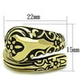 thumbnail image 1 of IP Gold(Ion Plating) Stainless Steel Ring with Epoxy in Jet for Women Jet Stone Color Style TK1713 Size 8, 1 of 3