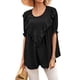 thumbnail image 4 of Sonducket Camiseta de mujer Dido, camiseta de manga corta con cuello y volantes, camiseta holgada de verano Prendas para la parte del cuerpo, 4 of 6