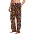 thumbnail image 2 of Uemuo Daisies Flowers Pattern Men's Wide Leg Palazzo Lounge Pants with Pockets Light Weight Loose Comfy Casual Pajama Pants-Large, 2 of 9