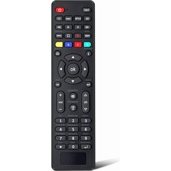 Universal TV Remote Control Replacement for TCL, Samsung, Insignia, LG, Hisense, Sony, Philips, Vizio, Sharp, Panasonic, Sanyo, Toshiba TV