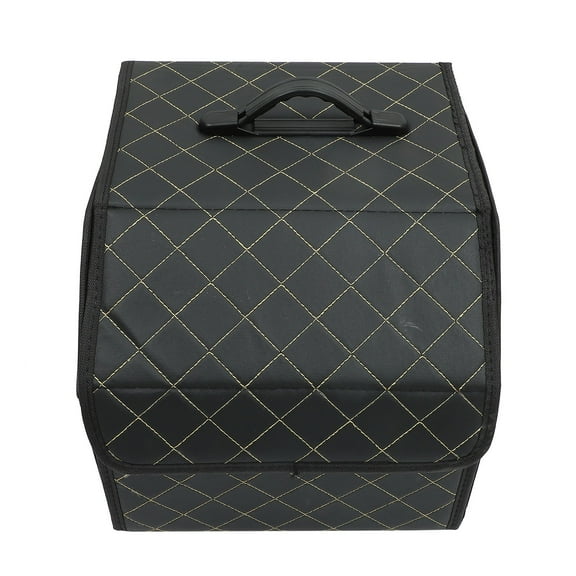 Uonlytech Car Container Box Storage Organizer Black Pu 1Pcs