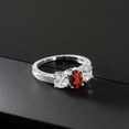 thumbnail image 5 of Gem Stone King 10K White Gold Red Garnet and Lab Grown Diamond Engagement Ring for Women | 1.99 Cttw | Oval 7X5MM | Gemstone January Birthstone | Size 6, 5 of 5