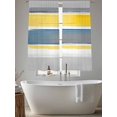 thumbnail image 5 of Retro Stripe Sheer Curtains 63 Inches Long 2 Panels Blue Yellow Grey Gradient Light Filtering Semi Sheer Window Curtains Drapes for Bedroom Living Room 52"x63", 5 of 7
