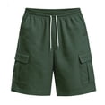 thumbnail image 6 of Delconic Men Lightweight Breathable Knit Cargo Casual Shorts Adjustable Drawstring Stretch Waist Solid Color Relax Fit Bottoms For Running Fishing Weekend Sports Beach Outfit Army Green L, 6 of 6