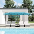 thumbnail image 2 of 15FT Large Patio Umbrella with Base Included, Outdoor Deck Standing Umbrella with Crank Handle, Double-Side Rectangular Pool Umbrella for Outside, Market, Patio, 2 of 7