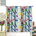 thumbnail image 3 of Kids Cartoon Pencil Curtains Colorful Nursery Bedroom Decor Cute Crayon Blackout Rod Pocket Curtain for Child Girls Playroom Funny Art Printed Living Room Window Drapes 2 Panel Set 42x63in, 3 of 6