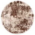 thumbnail image 2 of SAFAVIEH Cloud Arlo Abstract Shag Area Rug, Ivory/Brown, 6'7" x 6'7" Round, 2 of 10