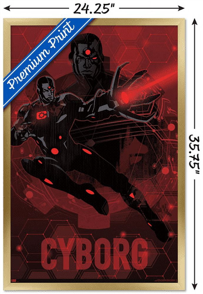 DC Comics: Dark Artistic - Cyborg Wall Poster, 22.375" x 34" Framed
