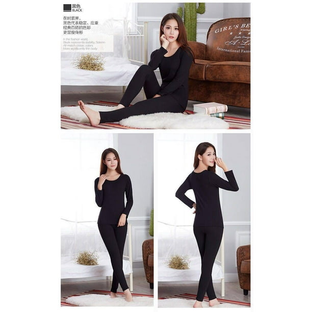 Hongchun Girls Thermal Underwear Set Kids Long Johns Fleece Lined Base Layer  Top & Bottom 