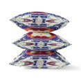 thumbnail image 2 of Pastel Floral Carrés Intérieur/extérieur Tissu Coussin Zip -Bleu Orange Rouge 26", 2 of 4