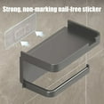 thumbnail image 5 of Self Adhesive Toilet Paper Holder with Phone Shelf Stainless Steel Wall Mounted Toilet Paper Roll Holder - Rustproof and Bathroom Washroom Tissue Roll Holder with Shelf, 5 of 6