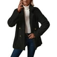 thumbnail image 7 of VINUSLI Womens Fleece Lined Winter Coat - Lapel Neck Double Breasted Jackets Faux Fur Warm Outerwear Winter Fuzzy Cardigans Black,XXL, 7 of 7