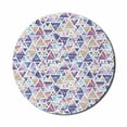 thumbnail image 1 of Geometric Mouse Pad for Computers, Abstract Triangular Space Design Vintage Universe Pattern Art Neon Like Colors, Round Non-Slip Thick Rubber Modern Mousepad, 8" Round, Multicolor, by Ambesonne, 1 of 2