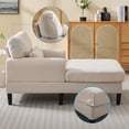 thumbnail image 3 of MUZZ Chaise Lounge Indoor, Modern Velvet Fabric Indoor Lounge Chair and Sleeper Sofa for Living Room, Small Space, Beige, 3 of 8