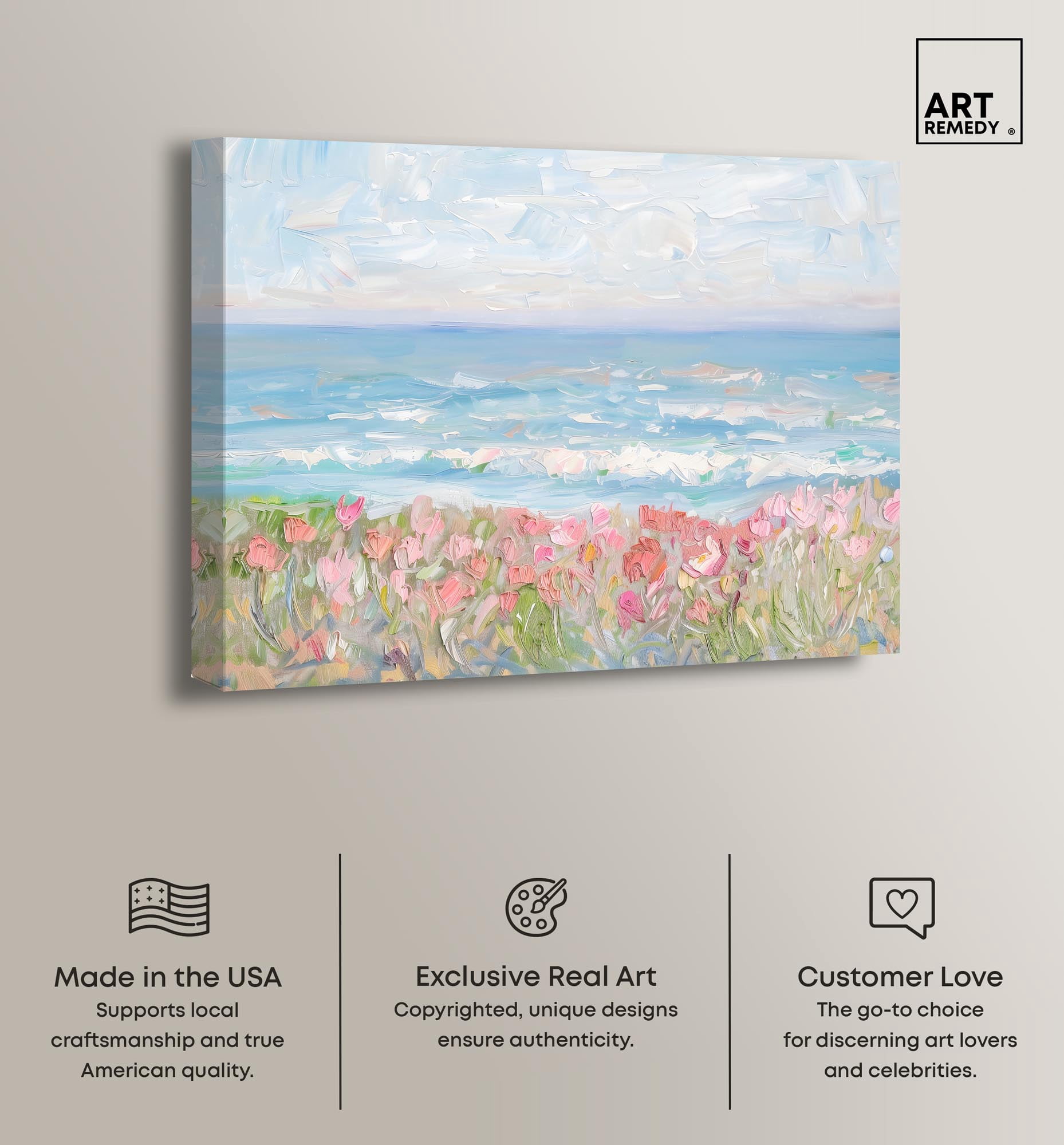 Waves of Peace Canvas Famous Artist Prints by Art Remedy, Gallery Wrapped, 36 x 30