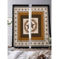 thumbnail image 3 of Village Stars Sheer Curtains 2 Panels Set Brown Black Western Texas Star Wheat Ears Sheer Window Curtains Light Filtering Rod Pocket Voile Drapes for Bedroom Living Room 52"X108", 3 of 8