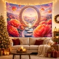 thumbnail image 3 of Fantastical Dreamlike Around With Ornate Circular Stone Archway, Mystical Fantasy for Space Lovers, Galaxy Room Decor, Mother's Day Gift, Tapestry Wall Hanging for Bedroom and Dorm, 3 of 7