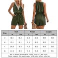 thumbnail image 2 of Mamelucos casuales para mujer Mono ajustable con cuello en V para mujer para el verano (verde oscuro M) FLhrweasw Para estrenar, 2 of 8