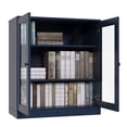 thumbnail image 4 of Palace Imports 100% Solid Wood 3-shelf Bookcase with Adjustable Shelves and Glass Doors, Teal Blue, 4 of 7