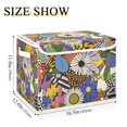 thumbnail image 5 of Yayeee Collapsible Cube Storage Bin with Lid Fabric Closet Decorative Basket with Handles, Blue Floral, 5 of 7
