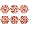 thumbnail image 2 of Pofeuu Hand Drawn Tomatoes Print Leather Coasters Set of 6, Round Cups Mugs Mat Pad for Home Kitchen Heat Resistant Drink Coasters,Hexagon, 2 of 7