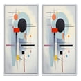 thumbnail image 2 of Designart "Beige Blue Suprematism Serene composition II" Abstract Suprematism Framed Wall Art Set Of 2 - Multi-Color Abstract Framed Canvas Set For Living Room Decor, 2 of 7