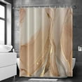 thumbnail image 3 of Brown Shower Curtain, Modern Grey and Tan Marble Shower Curtain for Bathroom Aesthetic Ink Texture Waterproof Shower Curtain Set with Hooks 72"W x 72"L (Pack of 1), 3 of 6