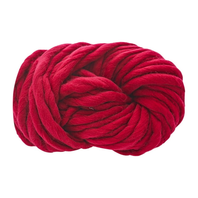 Red Red Chunky Soft Wool Yarn Knitting Thread With Soft Polyester, Thick Construction And Versatile Use For Hand Knitting, Crochet Projects And Seasonal Crafts