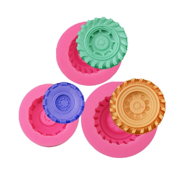 Mity Rain 3D Round Tire Chocolate Mold Candy Molds Cake Silicone Molds Jello Molds Fondant Molds Resin Polymer Clay Molds Soap Molds-Set of 3
