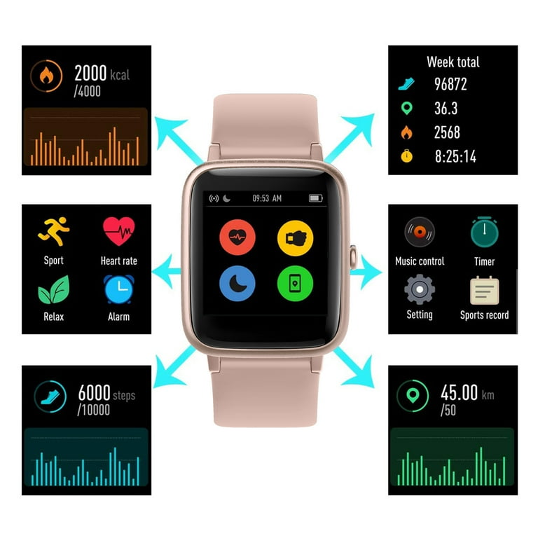 Willful 1.3 inch Pink Case with Pink Silicone Band