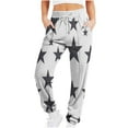 thumbnail image 2 of JXMVOJ 2024 Sweatpants for Women Trendy Plaid Print High Waist Wide Leg Pants Work Casual Loose Fit Pocket Lounge Joggers Women Gradient Printed Casual Drawstring Sports Ankle Sweatpants, 2 of 5